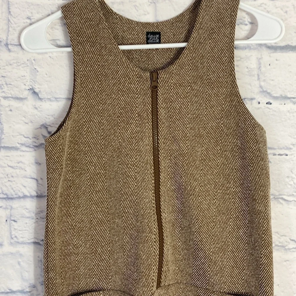 Deux par deux brown herringbone shift dress